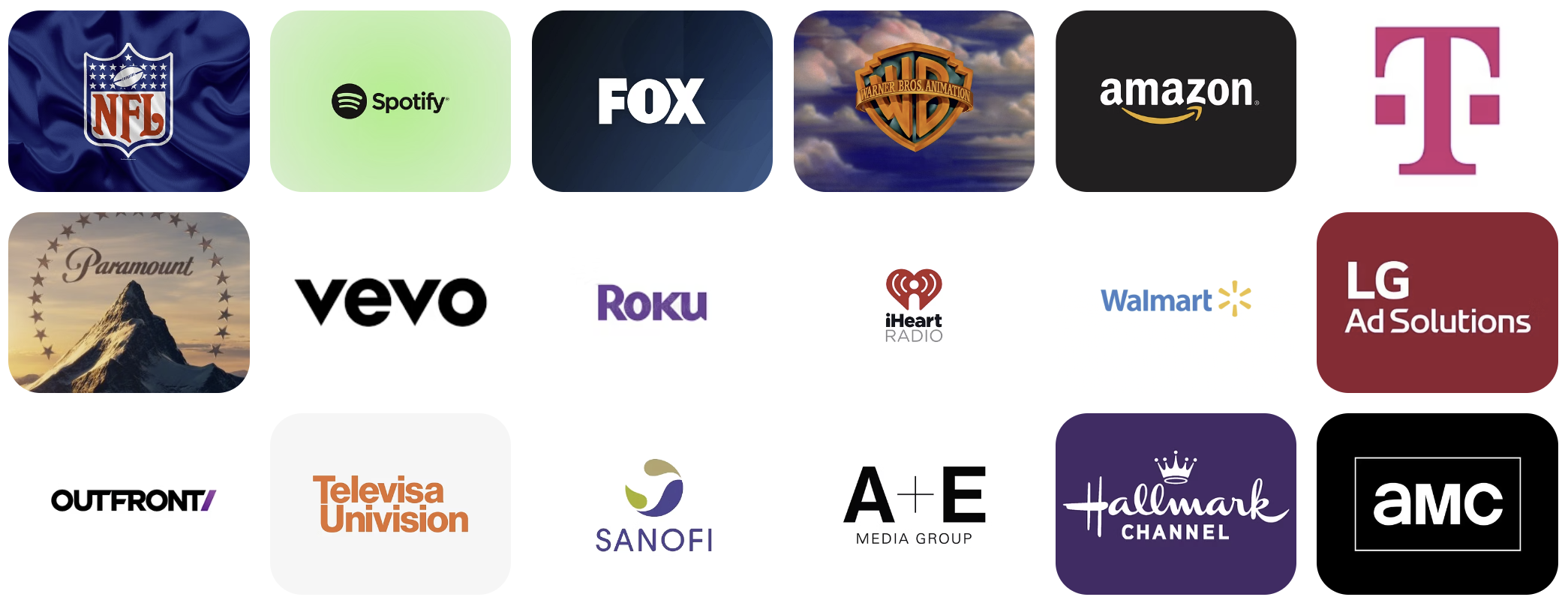 Forma Media client logos featuring major media and technology companies